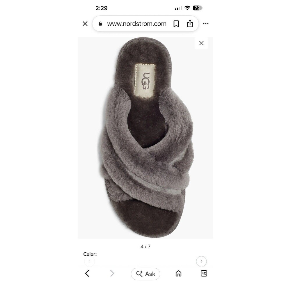 Ugg Scuffita Shearling Slide Slippers Sz 7